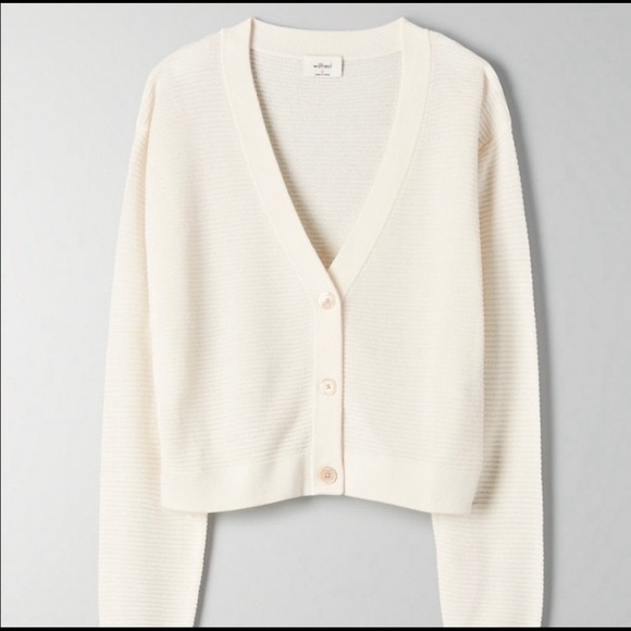 Aritzia Sweaters Aritzia Wilfred Light Cropped Cardigan Oak Linen